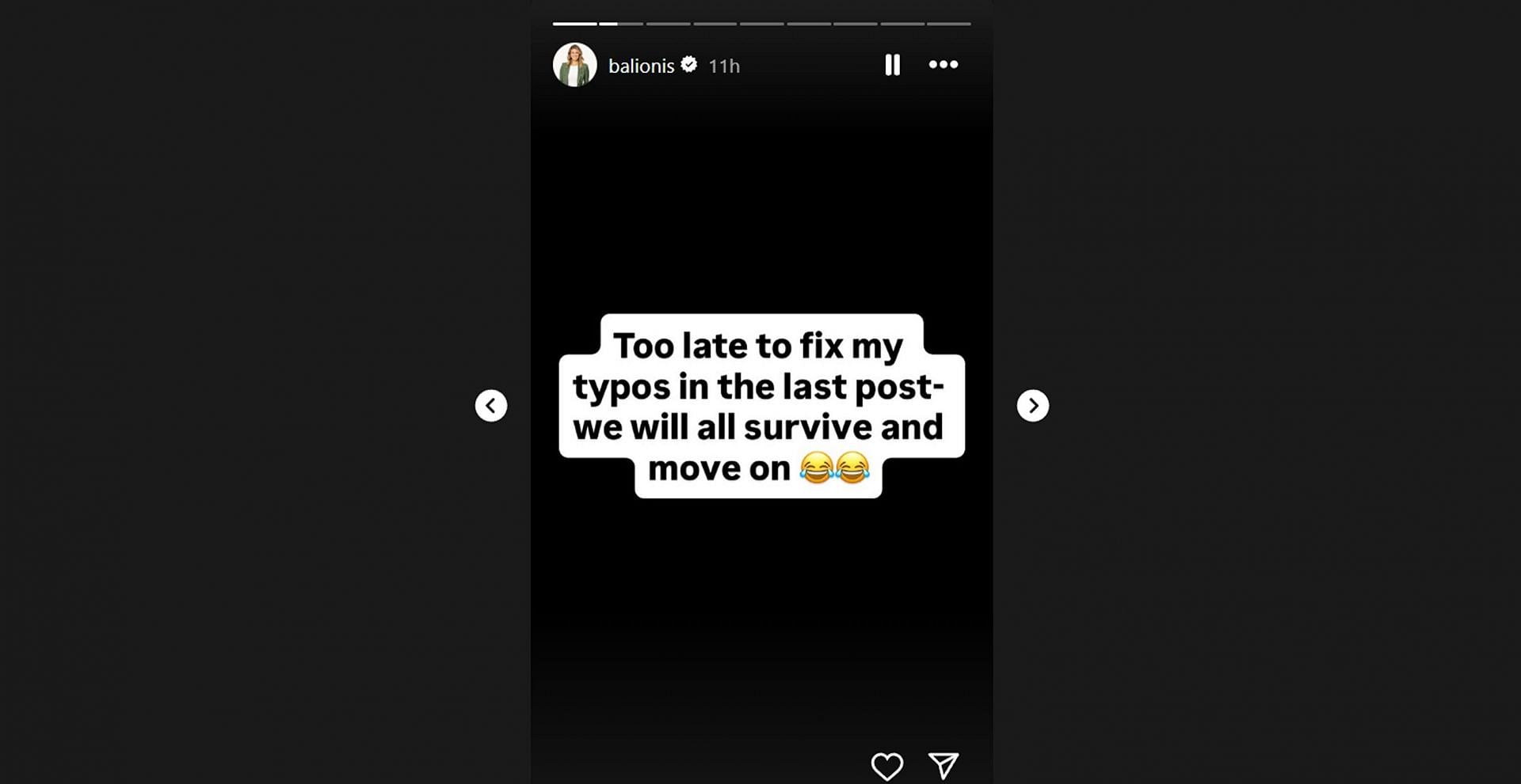 Amanda Balionis addresses typo blunder/@balionis